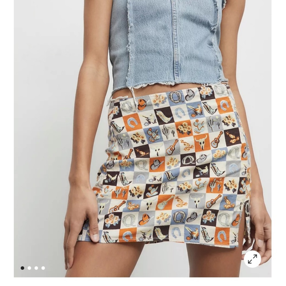 Urban Outfitters Cowboy Print Mini Skirt